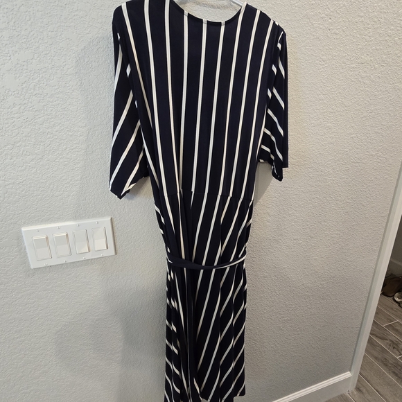 Torrid Navy and White Striped Midi Dress - Picture 2 of 2